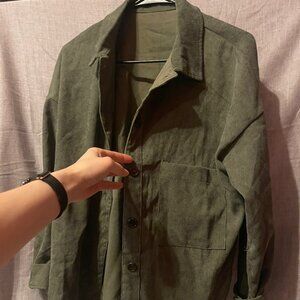 NWOT Womens SHEIN Army Green Button Up Shirt/Jacket